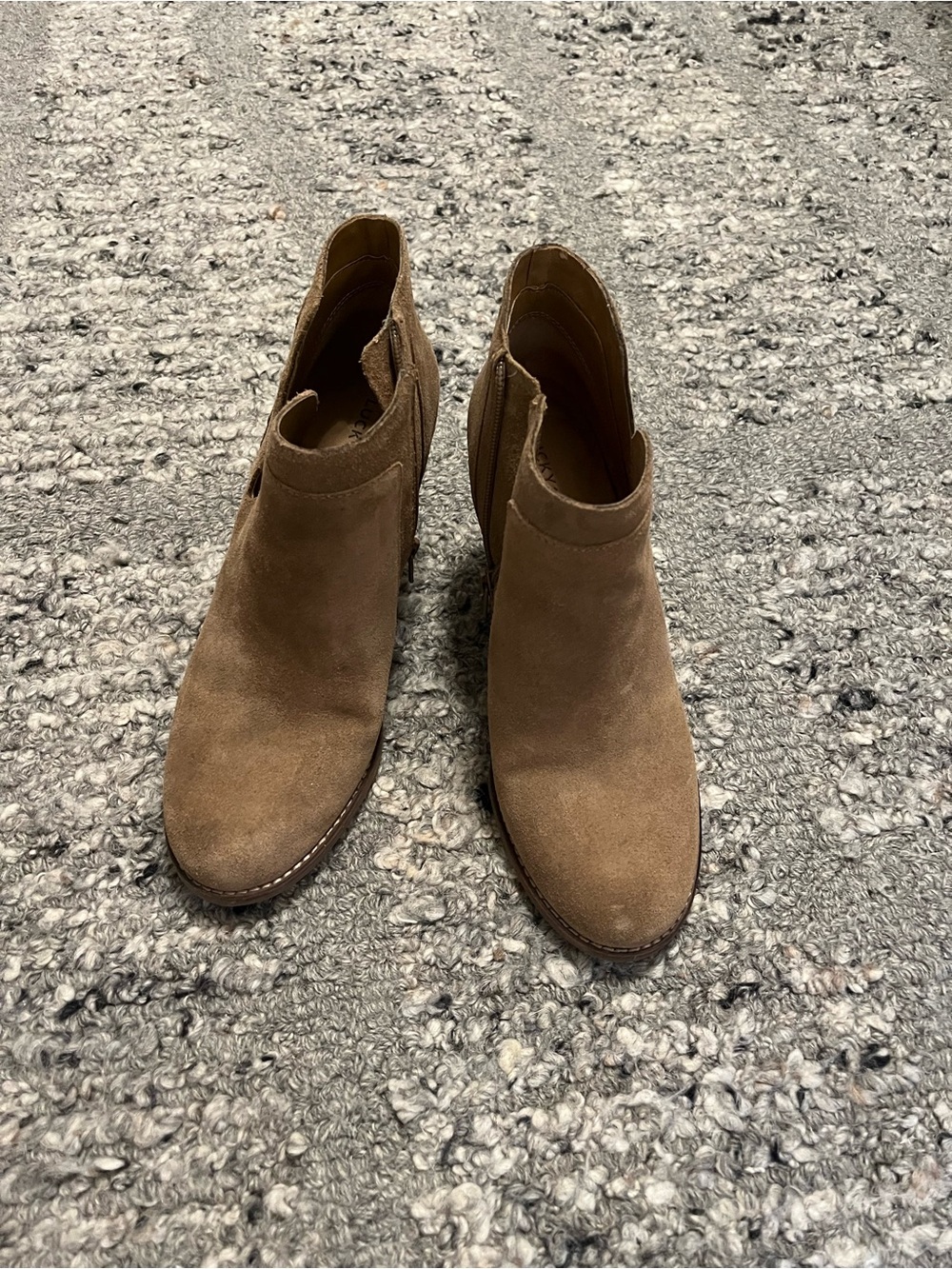 Lucky Brand Tan Suede Wedge Ankle Booties - Picture 2 of 8
